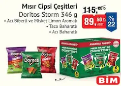 DORİTOS STORM MISIR CİPSİ ÇEŞİTLERİ 346 G fiyat ve kampanya bilgisi